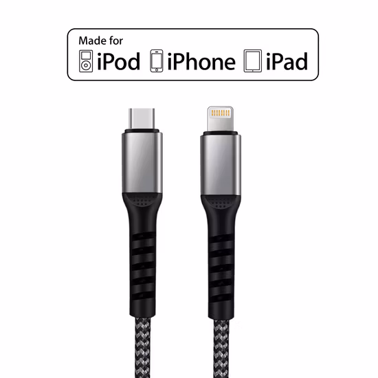 Mfi Certified Lightning Kabel USB Tipo C Dados C94 Cabo de carga rápida de 8 pinos para iPhone